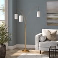 thumbnail image 2 of Henn&Hart 19" Brass Finish Metal/Fabric Floor Lamp, 2 of 10