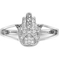 thumbnail image 4 of Sterling Silver Rhodium-Plated Cz Heart Hamsa Ringsize 6 - Jbsp, 4 of 5