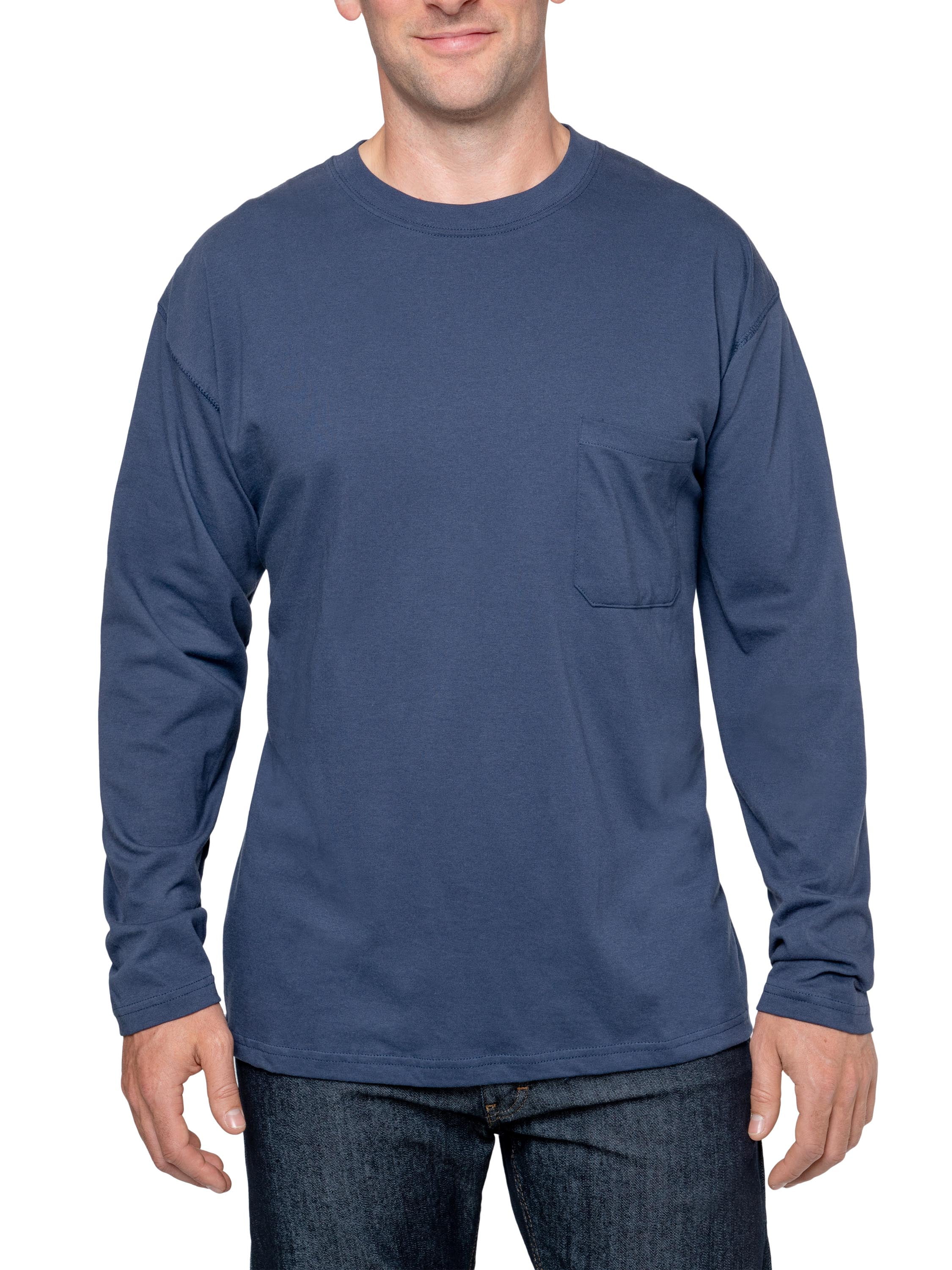 Insect Shield Men's UPF Dri-Balance Long Sleeve Pocket T-Shirt, Navy ...