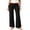 #0091-Black, variant on Womens Pull On Fold Over Yoga Pants High Waist Stretch Slim Leggings Trousers Bottoms for Daily Gym Summer