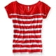thumbnail image 1 of Aeropostale - Camiseta con estampado de rayas Dolman para mujer, naranja, mediana, 1 of 1