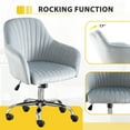 thumbnail image 5 of New -Modern home office leisure chair with adjustable velvet height and adjustable casters (DARKGREY), 5 of 8
