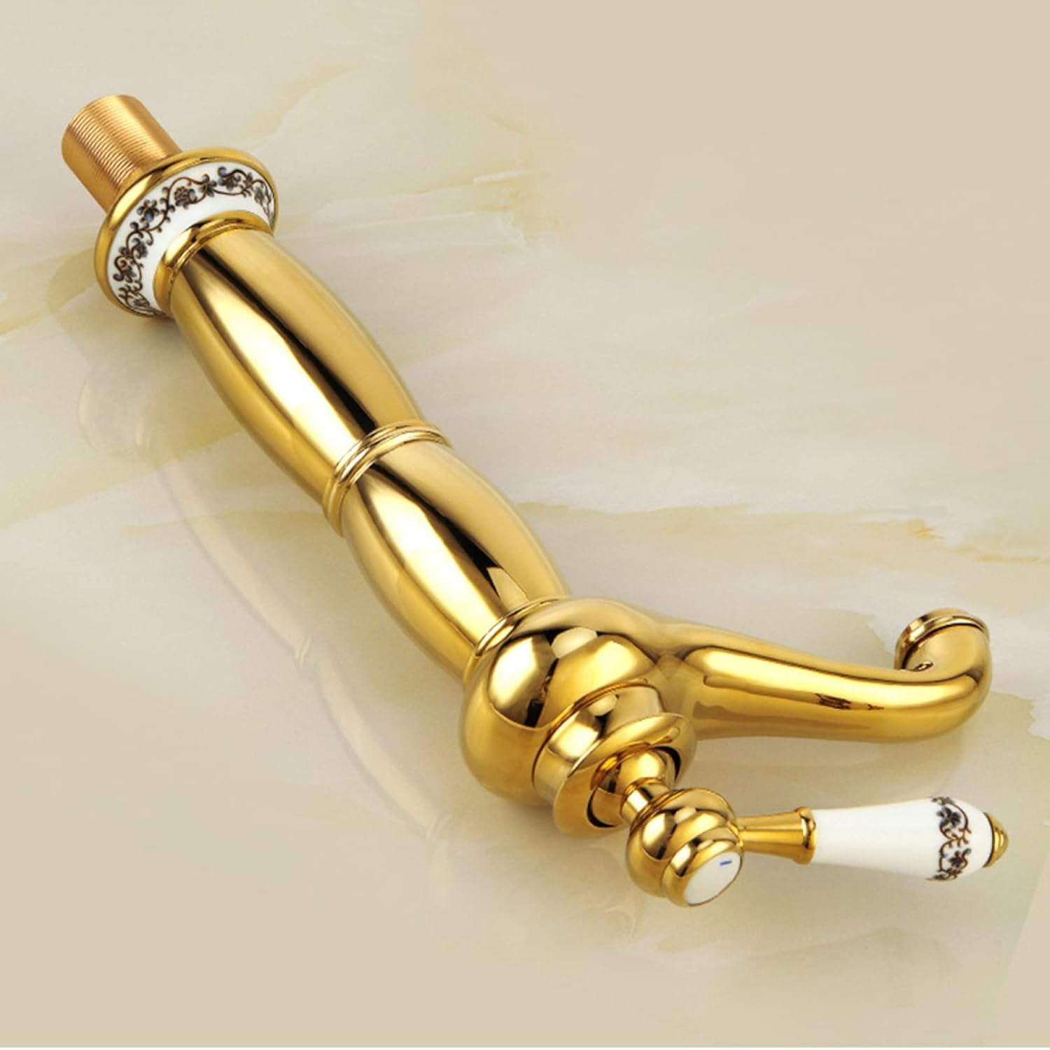 Vintage Sink Faucet Bathroom, Antique Brass Bathroom Vanity Faucet, Hot and Cold Water Faucet, Single Handle Bathroom Faucet High, Rose Gold
