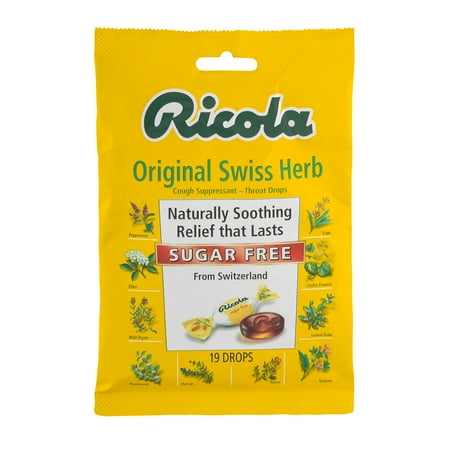 Ricola Herb Cough Suppressant Throat Drops Original Swiss Herb Sugar Free - 19 CT19.0 CT