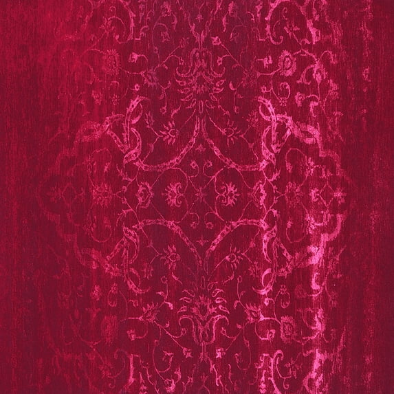 Ahgly Company Indoor Square Oriental Pink Industrial Area Rugs, 5' Square