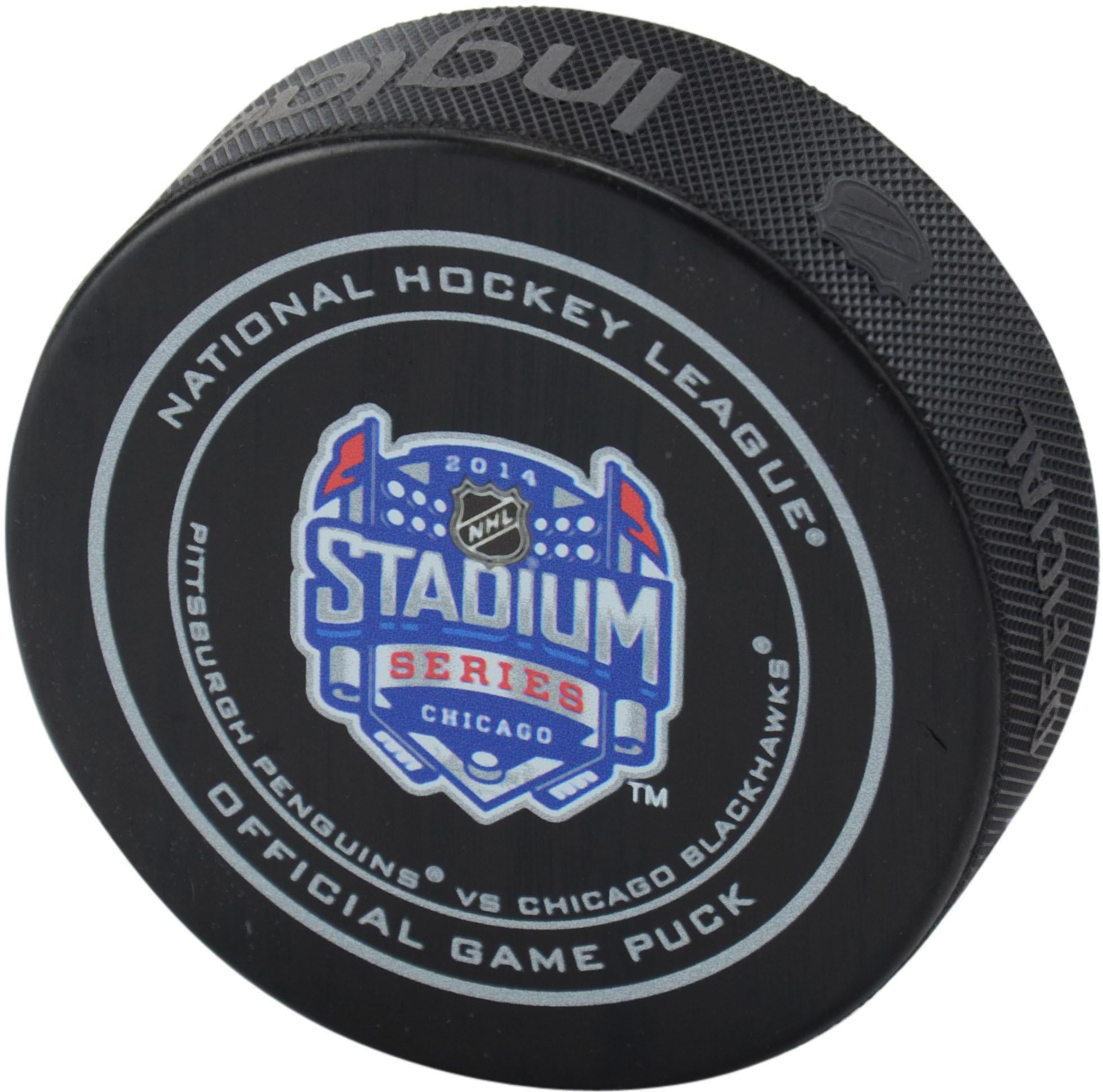 Pittsburgh Penguins vs. Chicago Blackhawks 2014 NHL Stadium Series Unsigned Official Game Puck