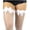 White with White Bow, variant on ToBeInStyle Women's Suspender Lace w/ Bow Thigh High - Black - One Size