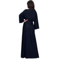 thumbnail image 5 of KOH KOH Long Kimono Sleeve with Sleeves Wrap Fall Winter Empire Waist Flowy Casual Formal Cute Maternity Robe Abaya Tall Maxi Dress Gown For Women Dark Navy Blue X-Large US 14-16 NT023, 5 of 5