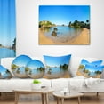 thumbnail image 3 of Designart Ploumanach Rocks and Beach Morning - Landscape Wall Throw Pillow - 18x18, 3 of 4