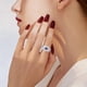 thumbnail image 5 of Anillo de corazón púrpura Cuatro anillo de bodas Anillo de dedo índice de gama alta joyería de la mano, 5 of 7