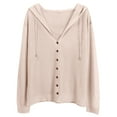 thumbnail image 5 of FRSASU Womens Casual Lightweight Long Sleeve Cardigan Soft Open Front Button Solid Color Knitted Coat Tops Beige, 5 of 7