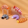 thumbnail image 5 of Juguetes sensoriales Dedos articulados 3DToy Ansiedad Aliviador de estrés Juguete de escritorio Estiramiento flexible Stim Twisted Rainbow Slug Toy Juguetes educativos divertidos Regalo para niños Adultos oso de fresa Electrónica, 5 of 5