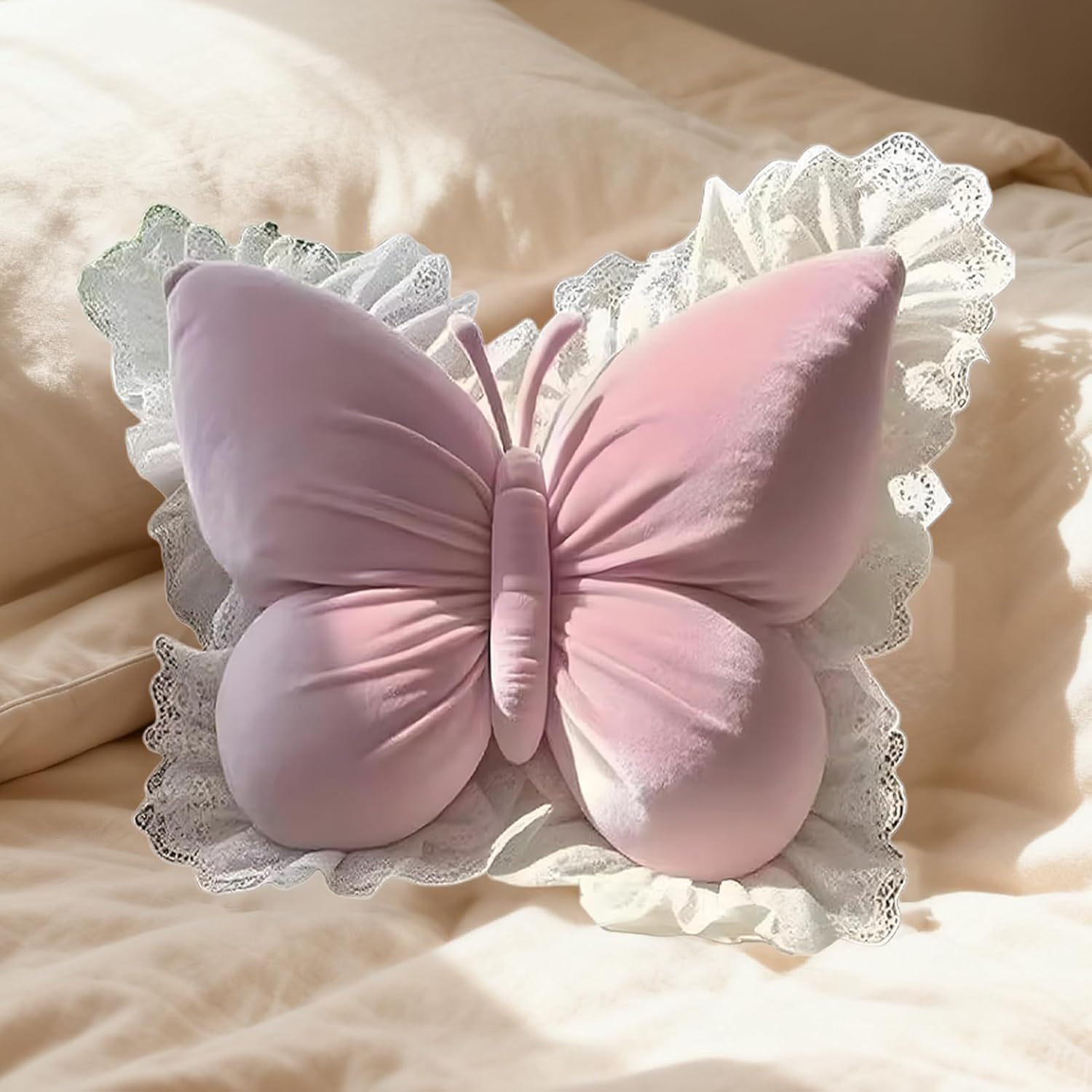 Butterfly Pillow - Butterfly Shaped Throw Pillow, Butterflies Stuffed Seat Cushion | Butterflies Throw Pillows for Baby Birthday Christmas Stocking Stuffers Sofa Bed Couch Desk Girls Kids Adults