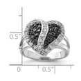 thumbnail image 3 of Sterling Silver Polished Black & Clear CZ Heart Ring, 3 of 5