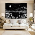 thumbnail image 4 of Gojian Black and White Tapestry Starry Night Mountain Tapestries for Bedroom Aesthetic Moon and Stars Tapastry's Wall Hanging Dark Nature Forest Wall Tapestry for Living Room Dorm, 4 of 6