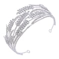 thumbnail image 2 of Shisuyan Bridal Tiara Rhinestone Crown Silver Zinc Alloy Acrylic Diamond 1Set 5.9X5.9X2.4In, 2 of 8