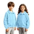 thumbnail image 4 of Edvintorg Jackets for Boys Turndown Collar Loose Casual Coat Solid Color Long Sleeve Zip up Outerwear with Pocket Boys Clothes Size 3-14, 4 of 9