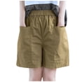 thumbnail image 2 of asjyhkr Plus Size Cargo Shorts Women with Pockets Elastic Waist Breathable Hiking Work Shorts,M-4XL, 2 of 6