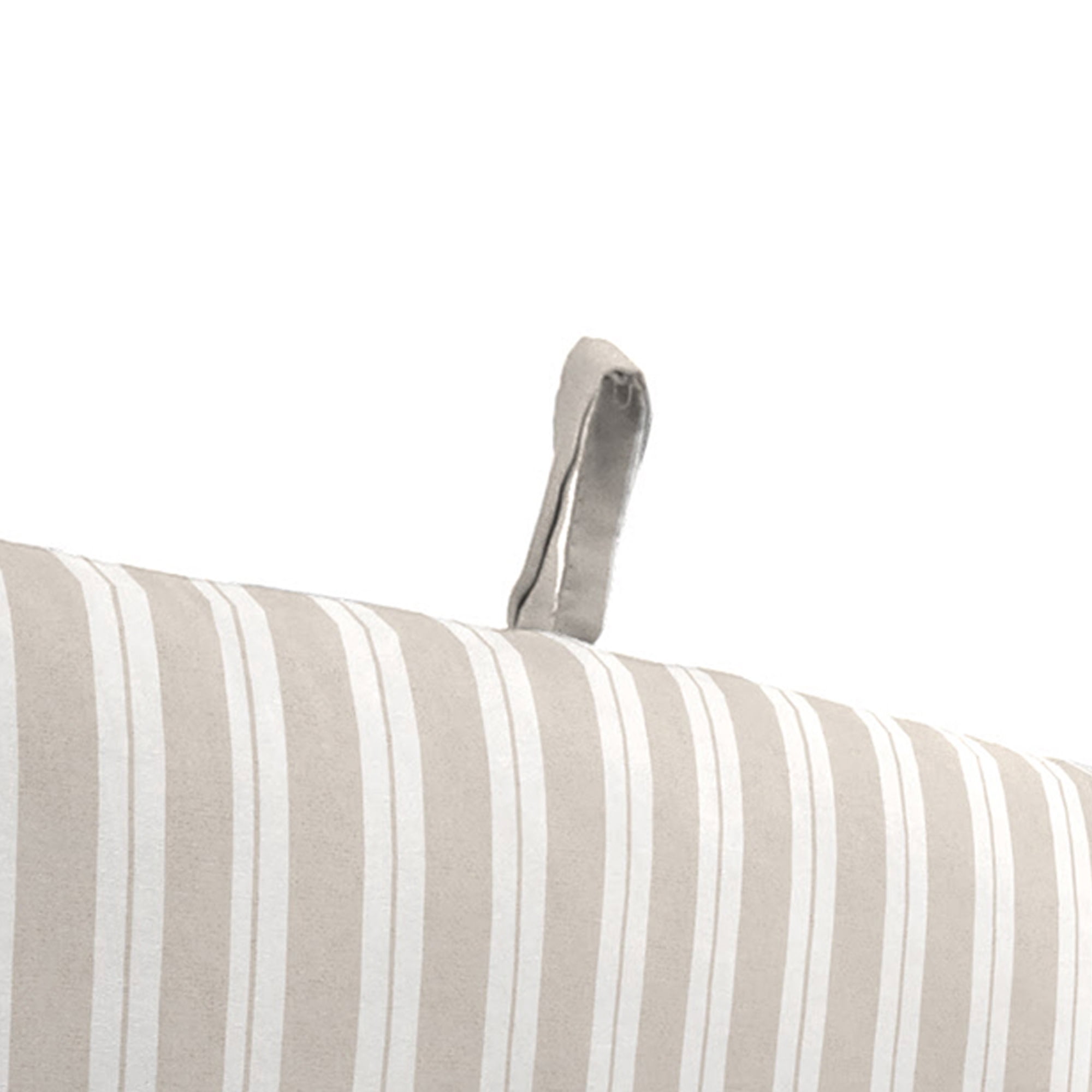 Jordan Manufacturing 44" x 22" Swain Sand and White Stripe Rectangular Outdoor Chair Cushion with Ties and Hanger Loop
