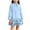 #211-Blue, variant on hengsof Girls Uniform Shirt Dress Long Sleeve Button Ruffle Hem Dress 1-10 Years