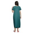 thumbnail image 3 of Moomaya Robe de Nuit Longue Jusqu'aux Genoux pour Femmes, Unie, à Patte de Boutonnage, en Coton, 3 of 5