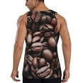 thumbnail image 3 of Fotbe Coffee Bean Pattern Men's Quick Dry Workout Tank Top Gym Muscle Tee Fitness Bodybuilding Sleeveless T Shirt Breathable Workout Shirt-X-Large, 3 of 9