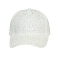 thumbnail image 2 of Womens Jeweled Rhinestone Studded Hat - Crystal Gem Bling Baseball Cap, White, 2 of 4