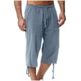 thumbnail image 2 of EaskTriop Men's 3/4 Cropped Pants Relaxed Fit Lightweight Utility Joggers Quick Dry Synthetic Athletic Capri Trousers with Multi Pockets, 2 of 6