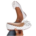 thumbnail image 6 of Shrysg Women's Bowknot Dress Flats Ballet Low Wedge Round Toe Slip-Ons Casual Loafers Breathable Dressy Office Work Flat Shoes White, 6 of 9