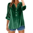 thumbnail image 2 of Ladies Tops and Blouses Womens Daily Casual Solid V Neck Shirts Long Sleeve Tops Workout Loose Fit Shirt Blouse Long Sleeve T shirt Women, 2 of 6