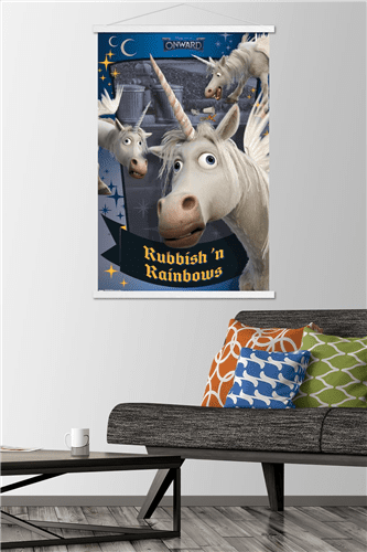 Disney Pixar Onward - Pegacorn Wall Poster with Wooden Magnetic Frame, 22.375" x 34"