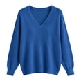 thumbnail image 7 of Perfectbot Women's V Neck Knit Sweater, Long Sleeve Loose Fit Fall & Spring Top with Ribbed Trim, 7 of 7