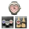 thumbnail image 2 of Heart Shape Watch Rings Vintage Punk Elastic Stretchy Quartz Finger Watches for Women Men Hip Hop Couple Rings Jewelry, 2 of 8