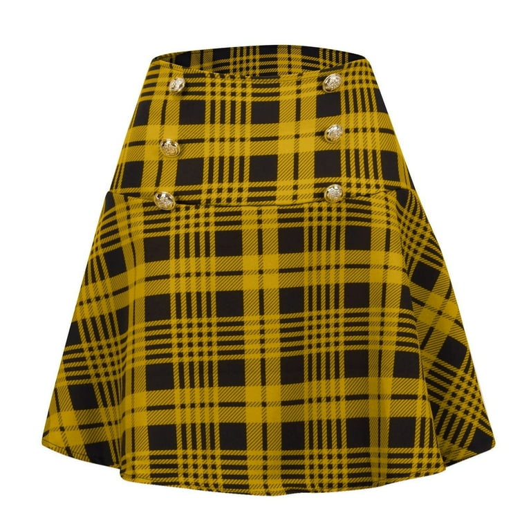 Yellow plaid skirt 6x6 sale
