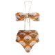thumbnail image 3 of Gibobby Conjunto de Bañador Sexy Traje de baño de 1 pieza para mujer+1 pieza para cubrir traje de baño de dos piezas con estampado vintage Monokini Bikin(Azul,XL), 3 of 4