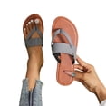 thumbnail image 4 of OKBOP Open Toe flat sandals for women flat T-Bar Slide Flat Arch Flat Heel Arch Support Flatform flat sandals for women, 4 of 5