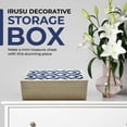 thumbnail image 5 of Perilla Home Home Decor Decorative Storage Wooden Boxes Irusu Keepsake Box Gifts For All Blue and off white, 5 of 6