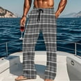 thumbnail image 2 of snilers Mens Pajama Pants Drawstring Elastic Waist Plaid Pants Soft Comfy Lounge Trousers Straight Leg Sweatpants with Pockets, 2 of 6