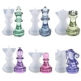 thumbnail image 1 of 6 piezas de molde de resina de ajedrez de silicona 3D, molde de fundición de resina, molde de piezas de ajedrez DIY, molde de epoxi de cristal para manualidades, decoración del hogar, 1 of 5