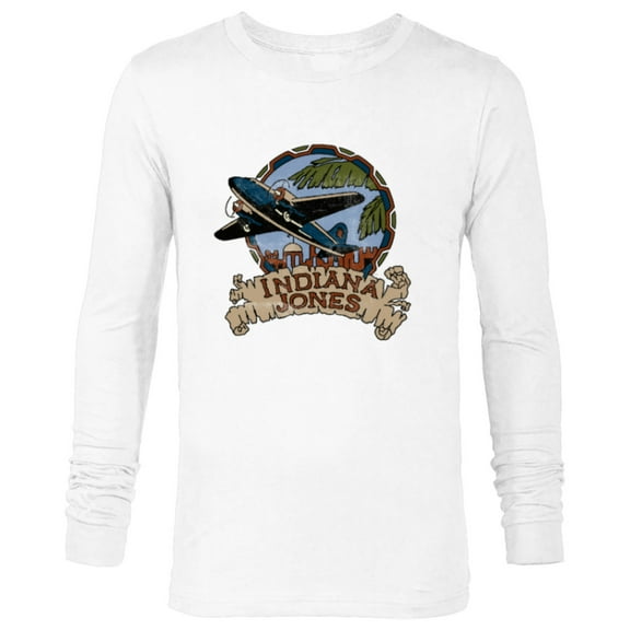 Lucasfilm Indiana Jones Adventure Plane Vintage - Long Sleeve T-Shirt for Men - Customized-White