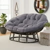 Better Homes & Gardens Papasan Bench with Cushion, Charcoal Gray