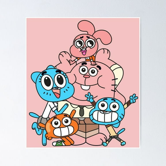 Poster The Amazing World Of Gumball - No Framed, Vintage Wall Art, Trendy Retro Print, Positive Quote Poster, Room Decor, Wall Art, 8x12