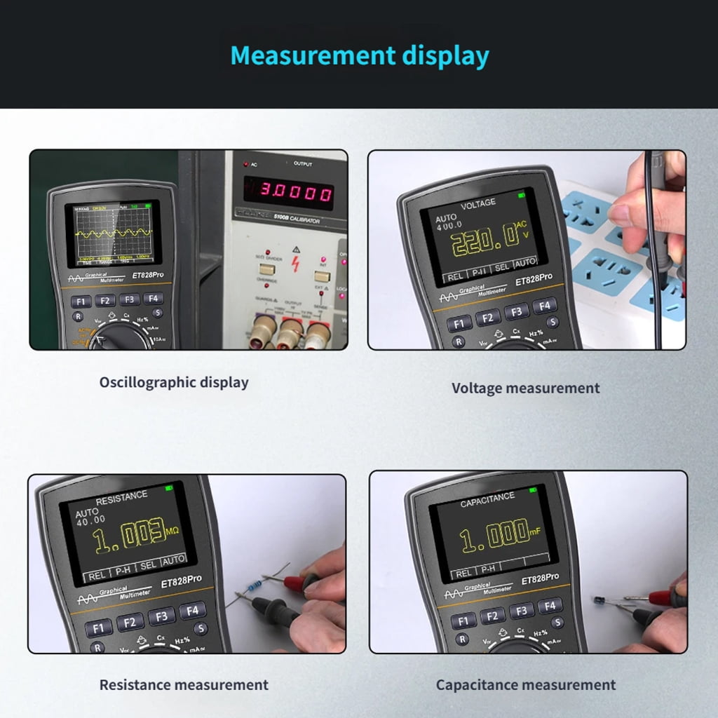 Professional ET828Pro Double Function Oscilloscope and Multimeter 320x240 Display with Data Storage for Engineers