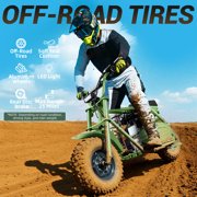 HOVERHEART Gas Mountain Bike, 105cc 4-Stroke Gas Powered Off Road Motorcycle (Model-MB0001) with Led Lights, Disc Brake, Max Load 200Lbs, Up to 30Kph, NO OIL MIX REQUIRED