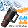 thumbnail image 2 of 1pc Skeleton 40oz Tumbler with Straw & Handle - Insulated Stainless Steel Cup | Holiday Gift for Man Women (Christmas, Valentine's, Birthday), 2 of 5