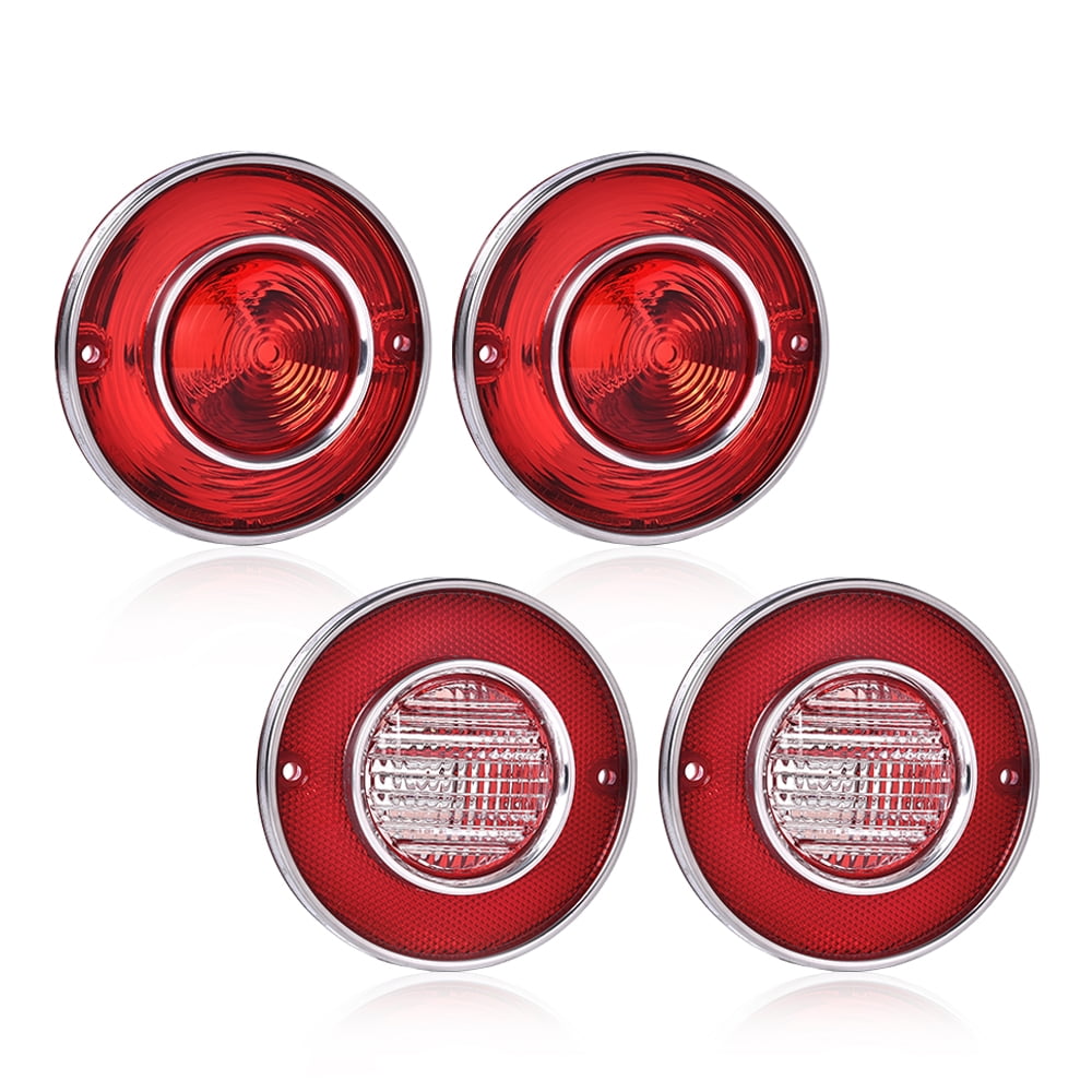 4PCS Tail Lights & Backup Lights For 1975 1979 Corvette C3 Repro 並行輸入品 : 4Pcs 4 Inch Round Led Stop Turn Tail Brake Backup