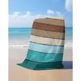 thumbnail image 4 of Aqua Teal Beach Towels Oversized Super Absorbent, Farmhouse Wood Grain Vintage Brown Striped Lightweight Bath Towel Quick Dry Sets For Bathroom/Pool/Rv Camping/Beach Play/Gym Room/Picnic 31"x62", 4 of 8