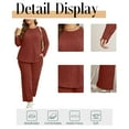 thumbnail image 6 of Cuteduck Womens Plus Size Two Piece Lounge Sets Long Sleeve Wide Leg Pants Homewear Pajamas Set with Pocket 1X-5X, 6 of 8