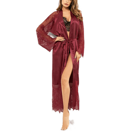 

LSFYSZD Female Sleepwear Dress Ladies Long Bathrobe Night Gown Robe