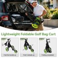 thumbnail image 6 of Foldable 3-Wheel Golf Push Cart with Adjustable Handle & Foot Brake, Golf Bag Cart with Mesh Net & Elastic Strap, Golf Pull Cart with Scorecard Board & Water Bottle Holder, 6 of 8